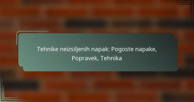 Tehnike neizsiljenih napak: Pogoste napake, Popravek, Tehnika